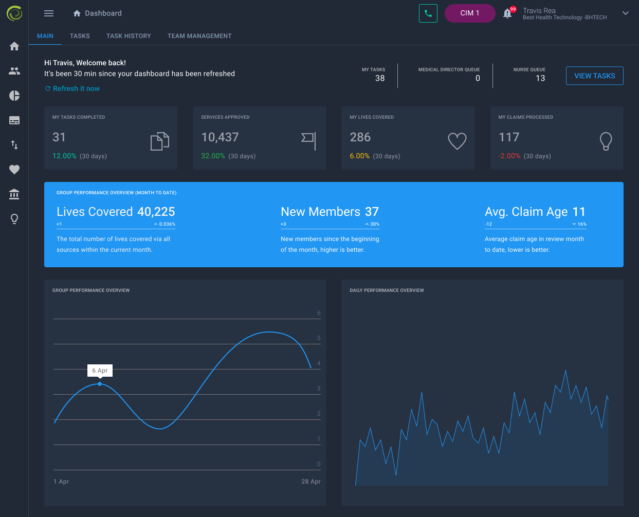 Call center interface prototype with member search and call workflow chrome