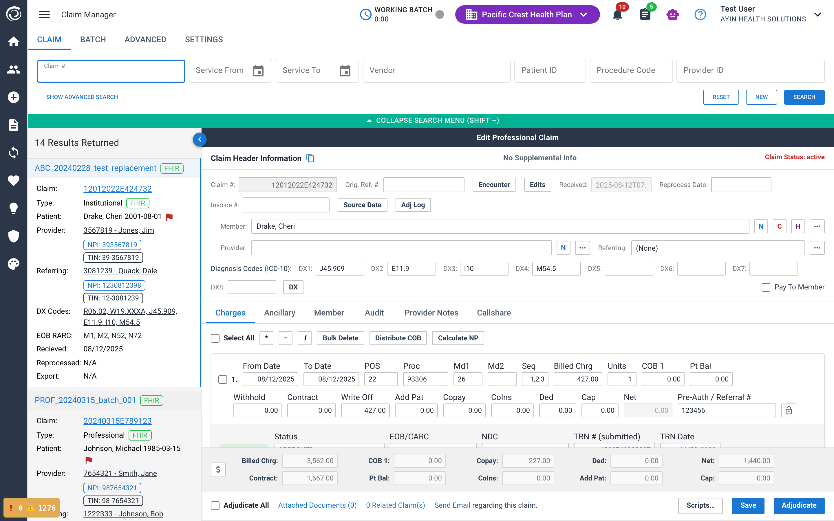 Claim Manager legacy control variant for A/B comparison